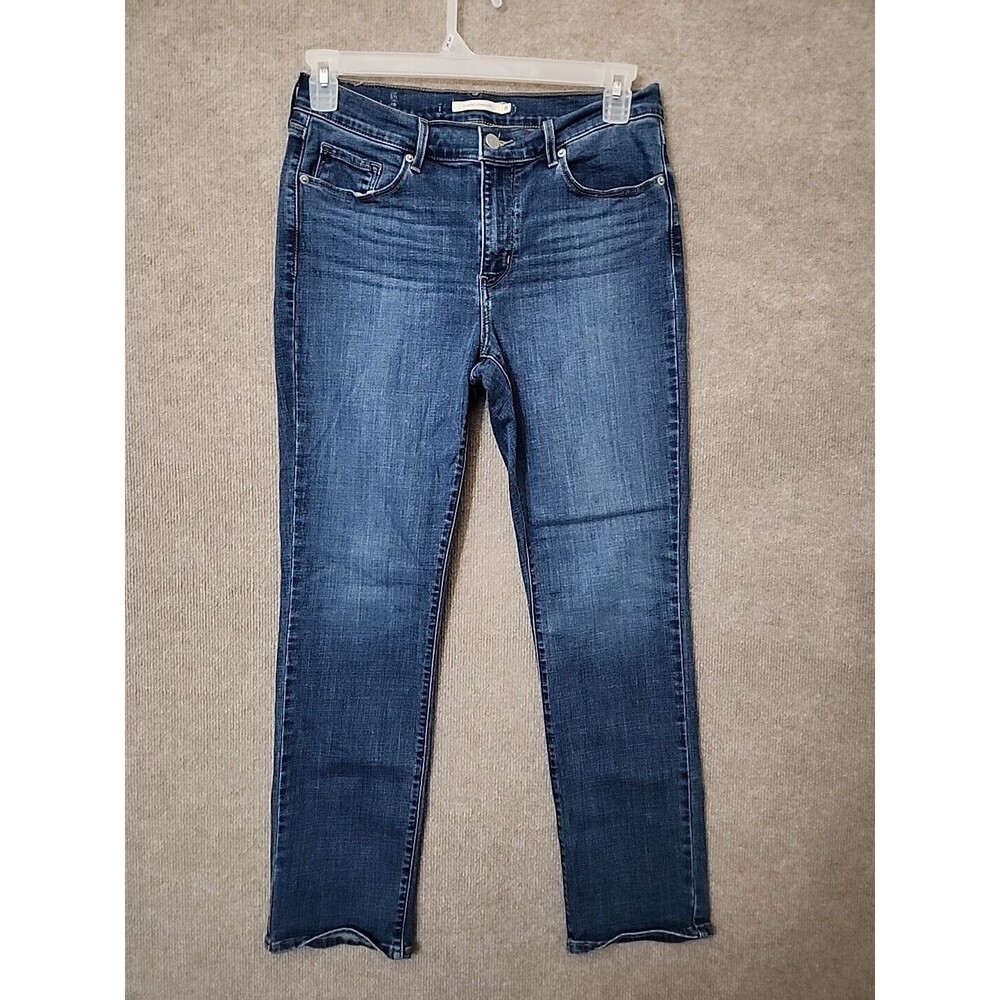 Levis Classic Straight Jeans Womens 8 Blue Medium Wash Stretch
